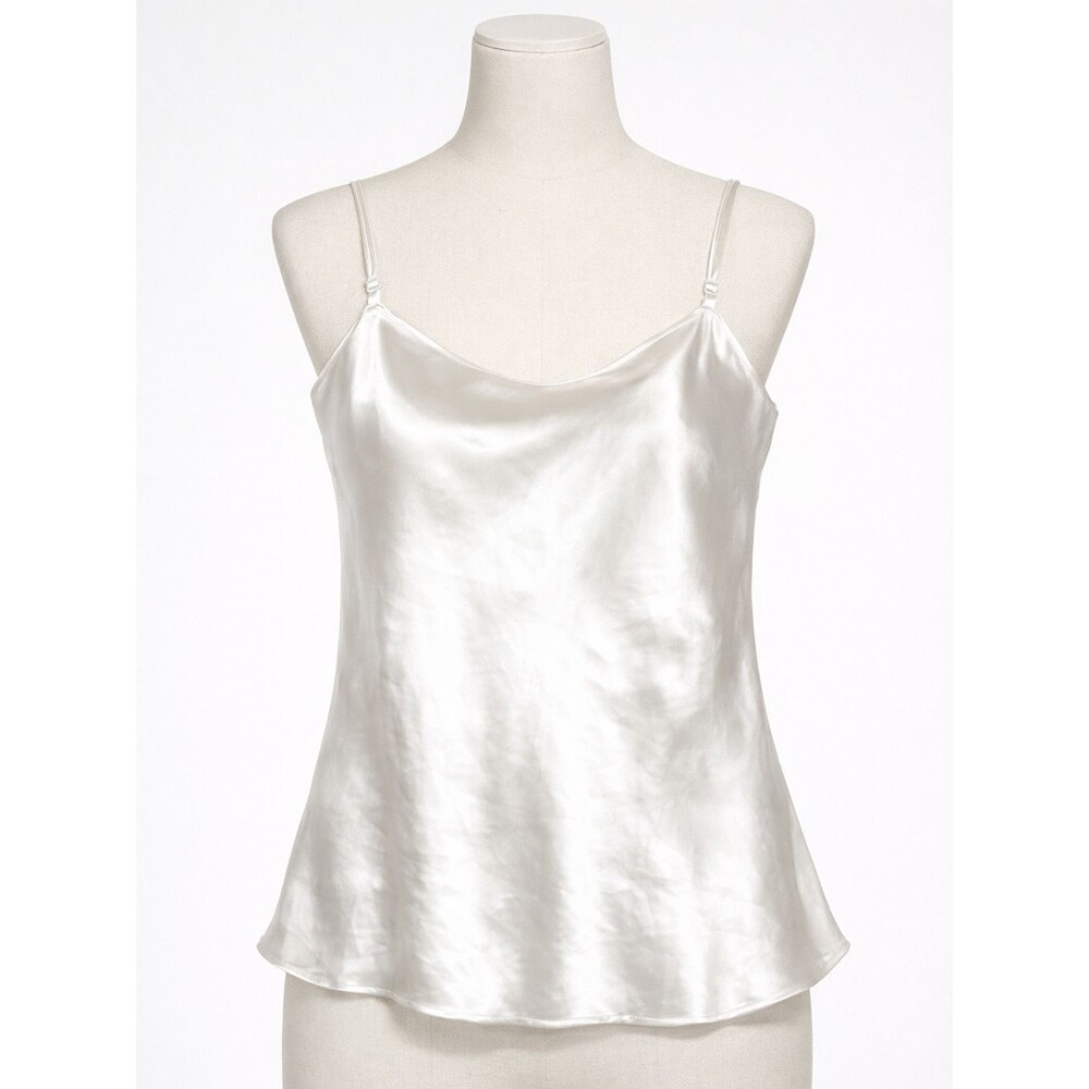 Mark's White Satiny Camisole Womens XXL/TTG Adjustable Straps Minimalist VTG 90s